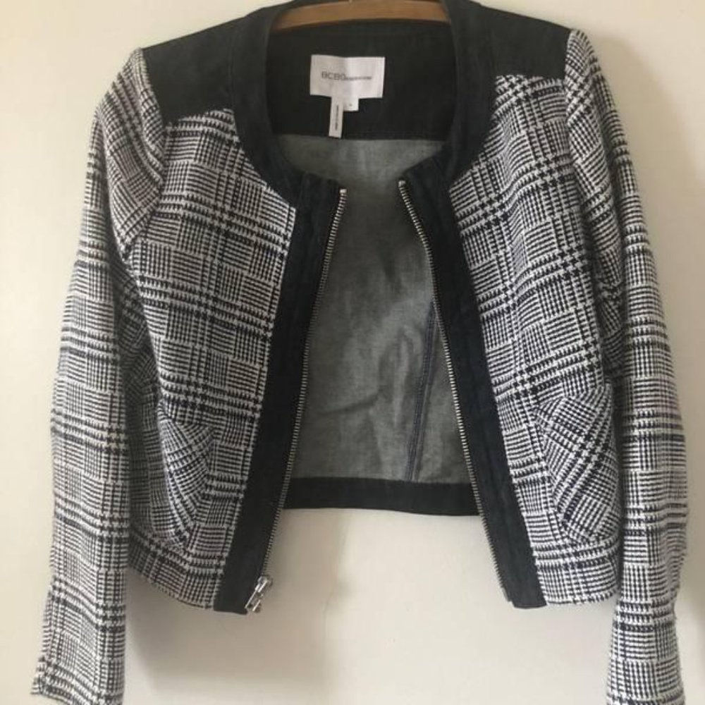 BCBG Denim & Tweed Jacket